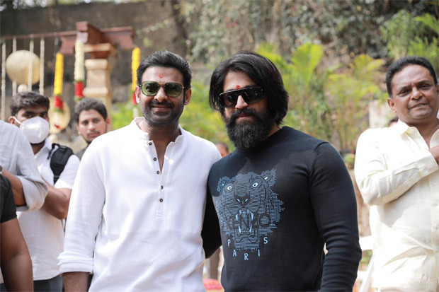 Salaar: Prabhas and Yash strike a pose at the grand launch event of the film