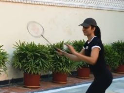 Katrina Kaif and Siddhant Chaturvedi indulge in a game of Badminton on the sets of PhoneBhoot