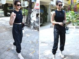 Kriti Sanon keeps it casual in crop top and cargo pants, carries Balmain Paris bag worth Rs. 1.5 lakhs 