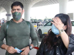 MS Dhoni with wife spotted at Airport