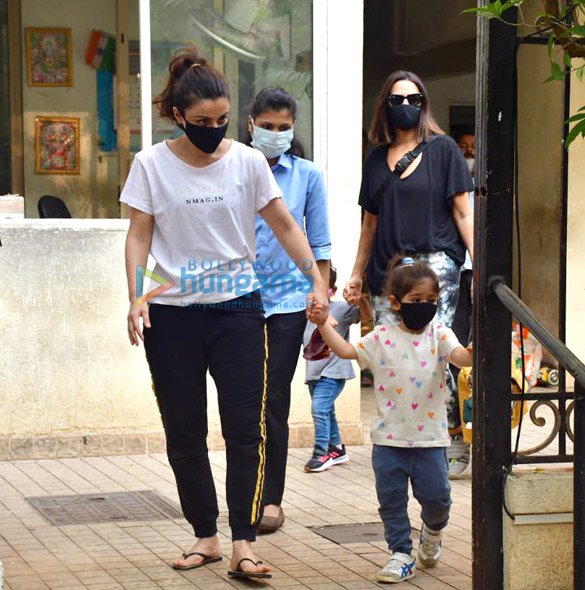 Photos: Soha Ali Khan and Neha Dhupia snapped with their respective kids in Bandra