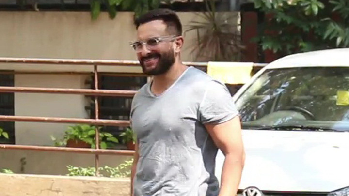 Saif Ali Khan with son Taimur Ali Khan spotted outside his residence in Bandra