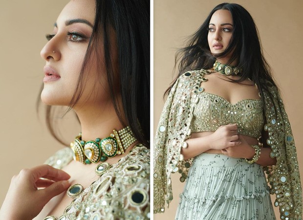 Sonakshi Sinha’s modern elegant skirt and pearl mirror jacket from Arpita Mehta’s collection is worth over Rs. 1.54 lakhs