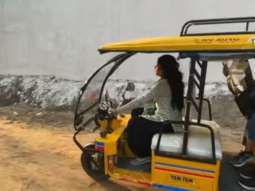 Janhvi Kapoor enjoys driving an electric rickshaw on the sets of Good Luck Jerry, watch video