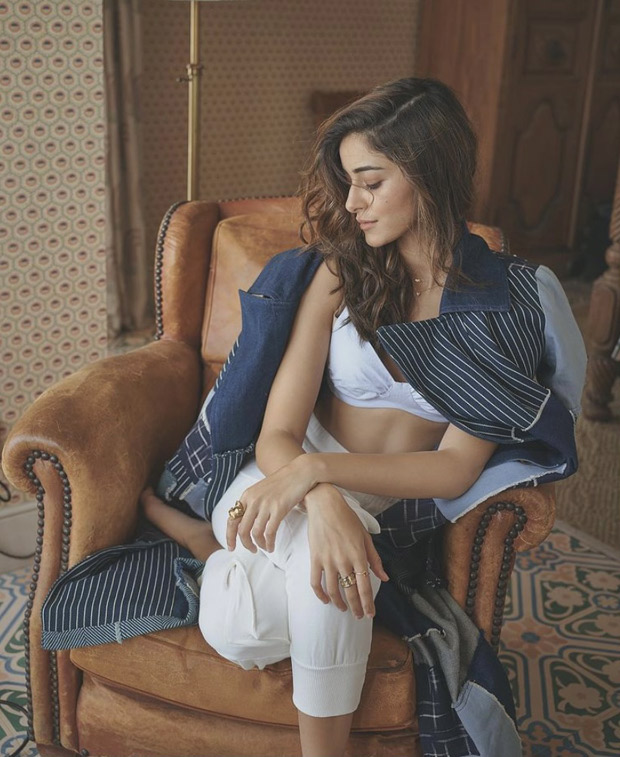 Ananya Panday is vibin' and thriving in bustier crop top, pants and oversized printed coat