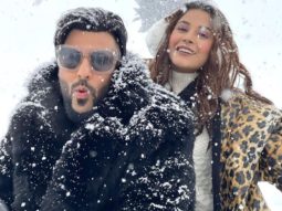 Badshah and Shehnaaz Gill pose in the snow in Kashmir as they shoot for their music video