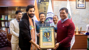 On the sets of the movie Bhediya