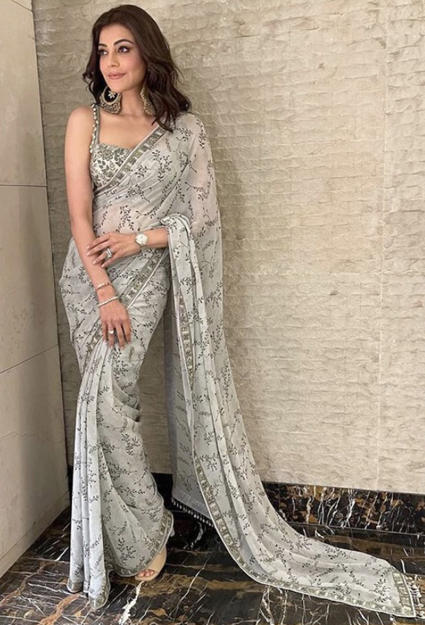 Kajal Aggarwal looks radiant in Arpita Mehta's olive green saree worth Rs. 62,000 for promotions of Mosagallu