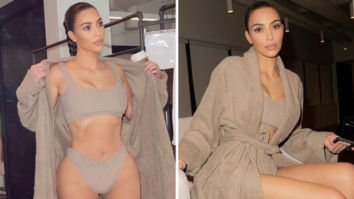 Kim Kardashian flaunts her toned figure in SKIMS bralette and thong