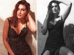 Kriti Sanon’s thigh-high slit scallop rouched dress should be your next dinner date outfit