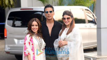 Photos: Akshay Kumar, Jacqueline Fernandez and Nushrratt Bharuccha snapped at the Kalina airport