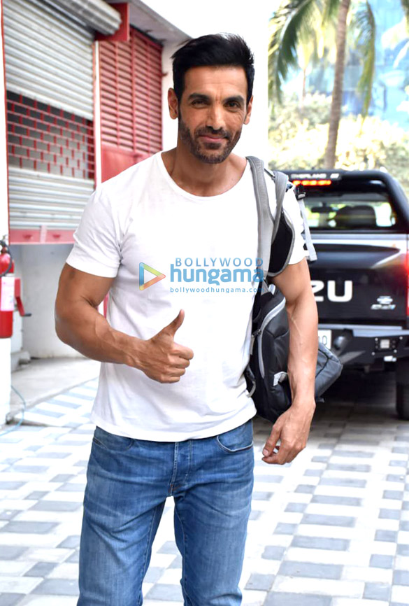 Photos: John Abraham and Emraan Hashmi snapped promoting the film Mumbai Saga