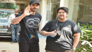Photos: John Abraham and Milap Zaveri snapped at a dubbing studio in Juhu