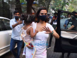Photos: Neha Dhupia spotted with her daughter in Bandra