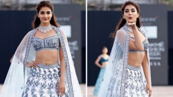 Pooja Hegde looks elegant and elusive in glitzy lehenga by Varun Chakkilam at Lakme Fashion Week 2021