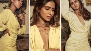 Pranutan Bahl follows dopamine trend with affordable mini yellow dress worth Rs. 3,000