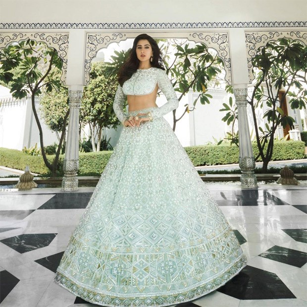 Sara Ali Khan embodies unmatchable elegance in icy mint backless blouse and lehenga from Manish Malhotra's Nooraniyat collection Sara Ali Khan embodies unmatchable elegance in icy mint backless blouse and lehenga from Manish Malhotra's Nooraniyat collection