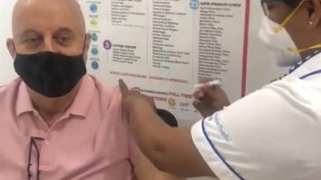 Anupam Kher takes the first dose of COVID-19 vaccination; shares video