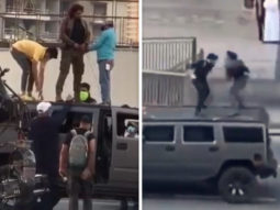 LEAKED: Videos of Shah Rukh Khan shooting a fight sequence atop a car for Pathaan goes viral