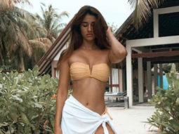 Disha Patani strikes a pose in a strapless bikini