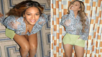 Beyoncé sets the internet ablaze in glamourous shots, dons sheer snakeskin top and green mini-shorts Beyoncé sets the internet ablaze in glamourous shots, dons sheer snakeskin top and green mini-shorts