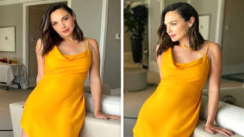 Gal Gadot flaunts her baby bump in stunning yellow satin dress
