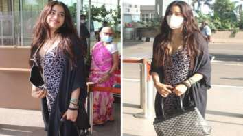 Janhvi Kapoor steps out in plunging neckline printed jumpsuit and black shrug