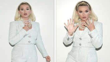 Katy Perry dons ice blue pantsuit with her retro style hairdo for American Idol