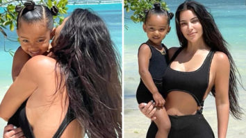 Kim Kardashian dons bold monokini with cycling shorts, twins with daughter Chicago