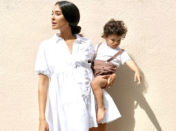 Lisa Haydon strikes pose with her son Leo, aces maternity fashion in mini white dress