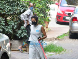 Photos: Malaika Arora and Neha Sharma spotted going for a walk with their pet