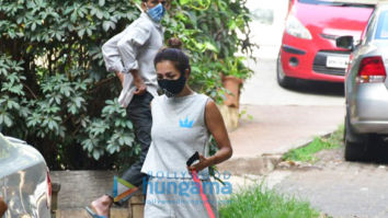 Photos: Malaika Arora and Neha Sharma spotted going for a walk with their pet