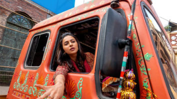 Rakul Preet Singh drives a truck on the sets of Netflix’s Sardar Ka Grandson