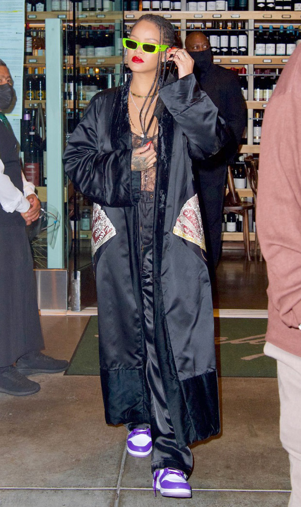 Rihanna grabs attention in lacy sheer top, kimono and Nike Air Jordans worth over Rs. 18,000