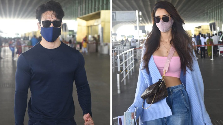 Tiger Shroff and Disha Patani spotted at Airport - Bollywood Hungama