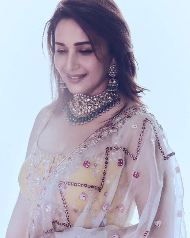 Madhuri Dixit is a ray of sunshine in embellished strappy kurta and gharara worth Rs. 65,000 Madhuri Dixit is a ray of sunshine in embellished strappy kurta and gharara worth Rs. 65,000