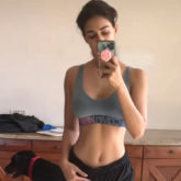 Disha Patani flaunts her washboard abs as she works out from home, check out her picture
