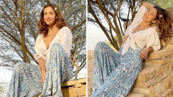 Aisha Sharma sets summer vibe in white crop top and flared pants