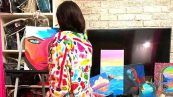 Janhvi Kapoor posts pictures while painting; her printed robe definitely adds quirky element