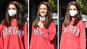 Jasmin Bhasin looks adorable in oversized red sweatshirt and sneakers