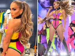Jennifer Lopez flaunts her curves in colour block bodysuit at Vax Live concert