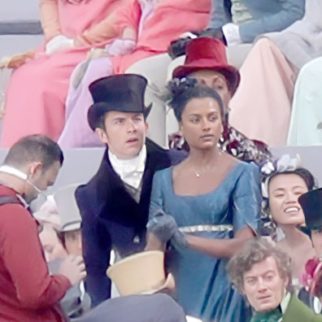 Jonathan Bailey, Simone Ashley attend horse race during filming of