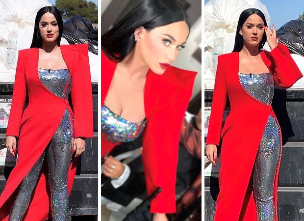 Katy Perry brings red hot drama to American Idol finale, dons red dress with silver sequin leggings