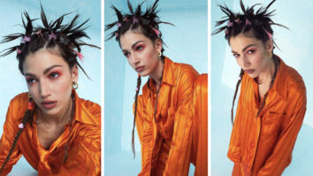 Money Heist star Úrsula Corberó stuns in satin orange pajama set and quirky 90s style spiky hairdo