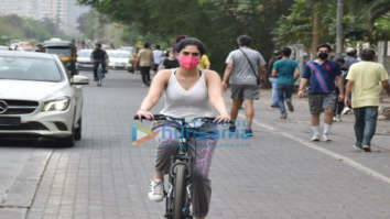 Photos: Khushi Kapoor snapped cycling in Lokhandwala