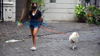 Photos: Malaika Arora spotted with her pet on a morning walk