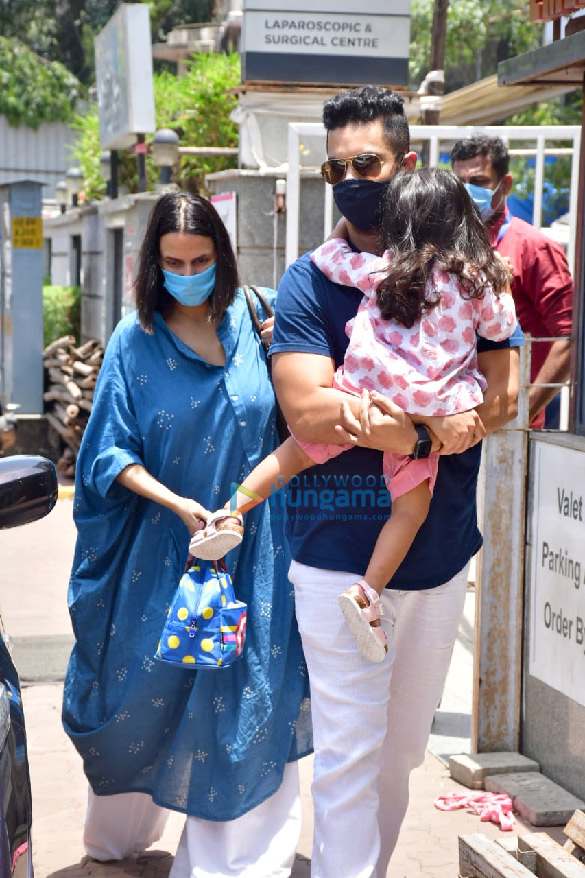 photos neha dhupia and angad bedi snapped at surya hospital in santacruz 1