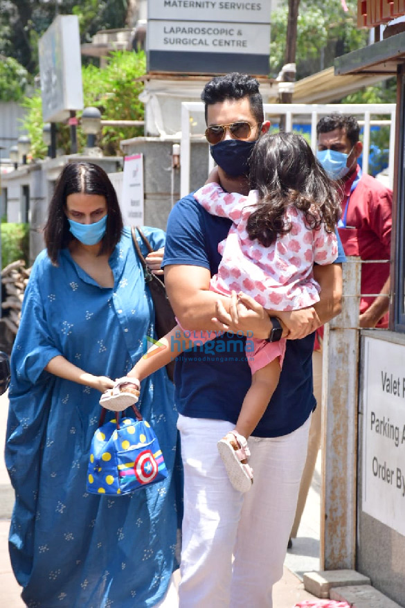 photos neha dhupia and angad bedi snapped at surya hospital in santacruz 4
