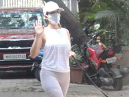 Sophie Choudry spotted with her pet dog in Bandra