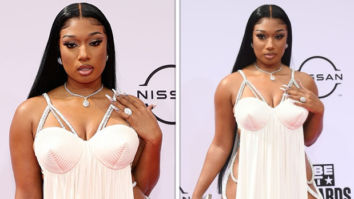 BET Awards 2021: Megan Thee Stallion boasts risky style in Gaultier white dress with extreme slits and metallic sandals on the red carpet with boyfriend Pardison Fontaine